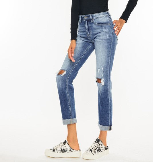 Kan Can Double Knee Distressed Denim